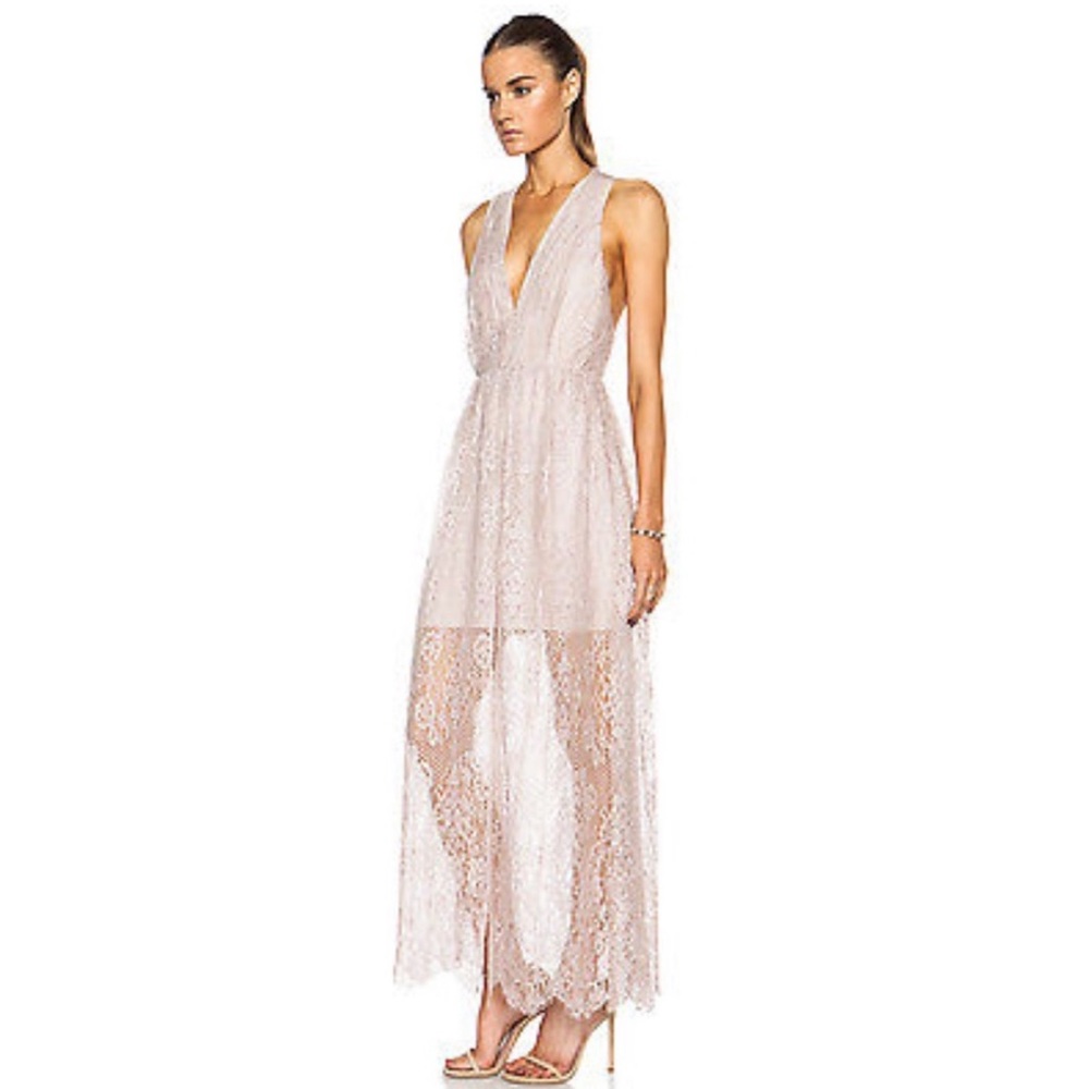ALICE + OLIVIA Julissa Blush Lace Maxi Dress 2